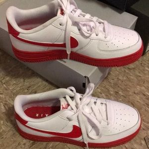 Red & white Air Force 1s